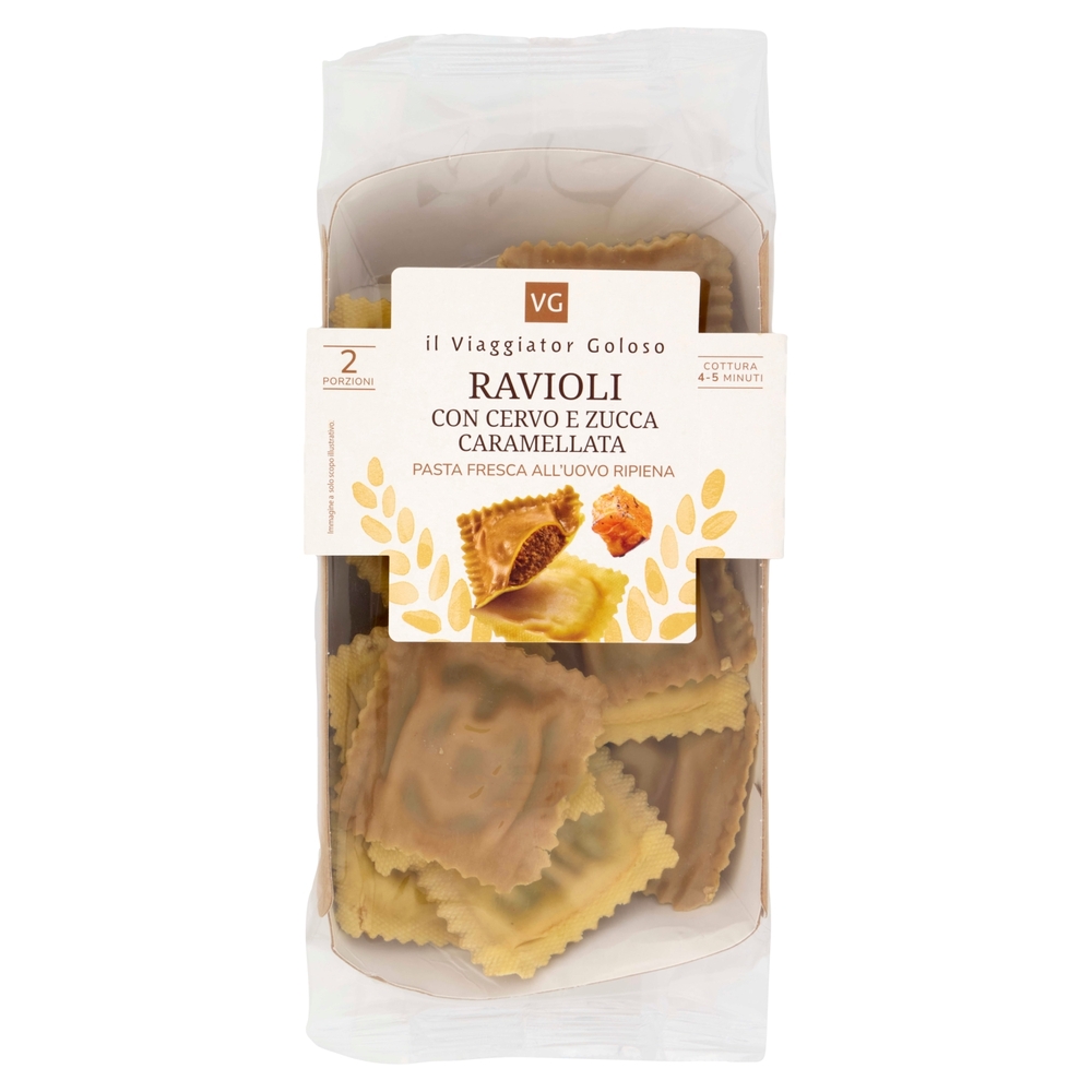 Ravioli con Cervo e Zucca Caramellata Il Viaggiator Goloso